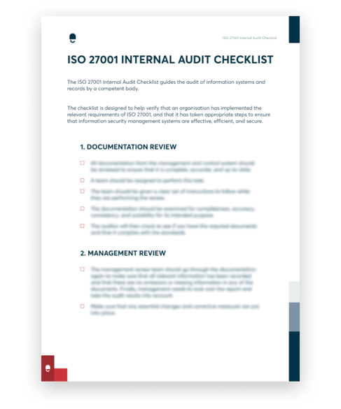 Look Inside ISO 27001 Internal Audit Checklist - page 2 UK
